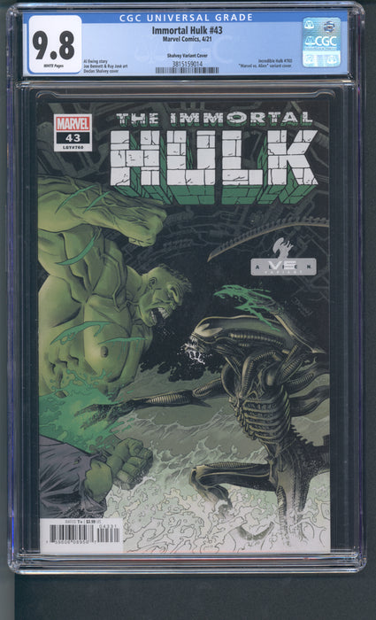 Immortal Hulk #43 CGC 9.8 Shalvey Variant Cover