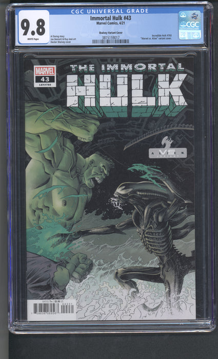 Immortal Hulk #43 CGC 9.8 Shalvey Variant Cover