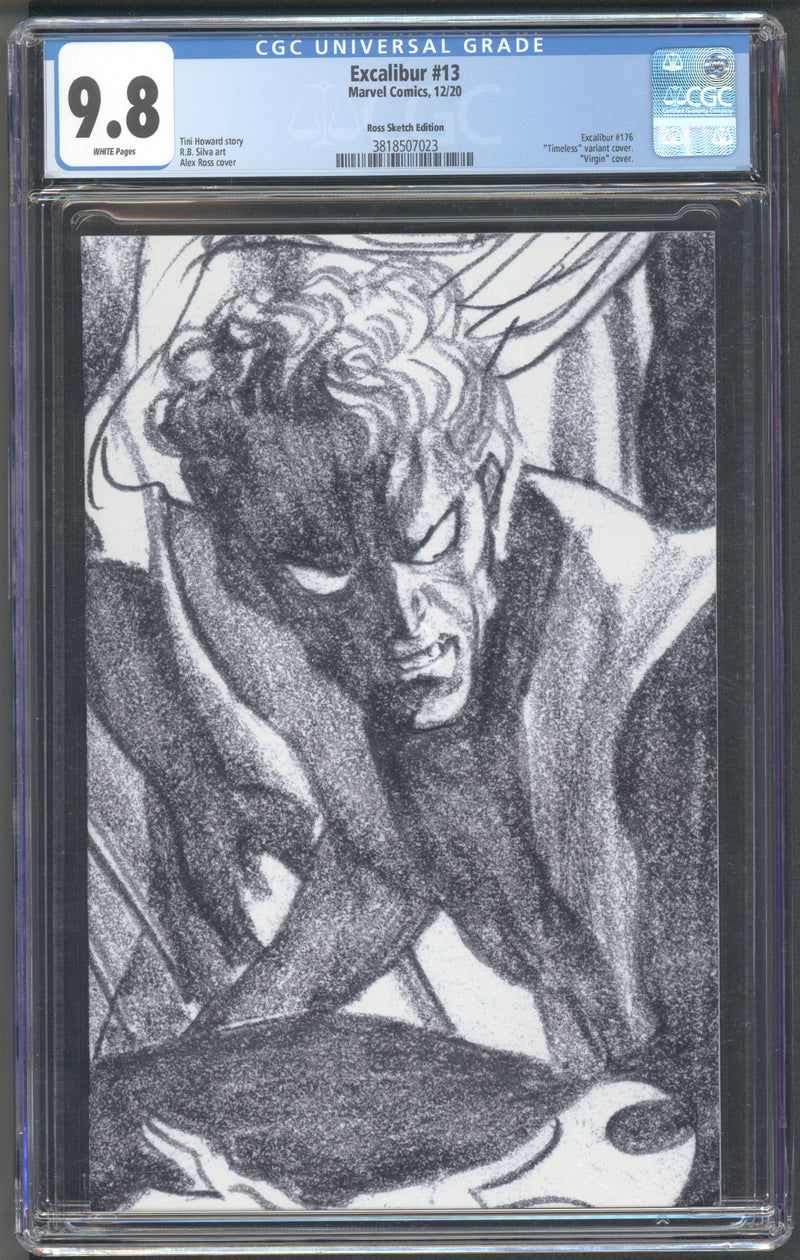 EXCALIBUR #13 CGC 9.8 ROSS TIMELESS NIGHT CRAWLER SKETCH