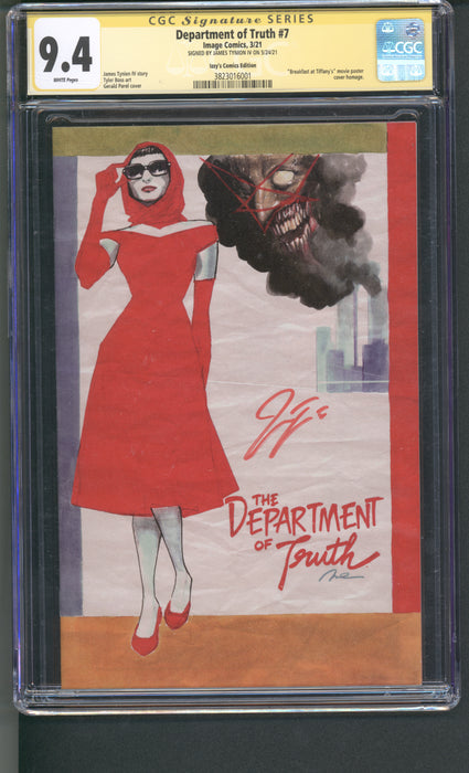 Department of Truth #7 CGC SS 9.4 Parel Cover Signed by Tynion