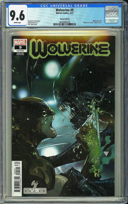 WOLVERINE #9 CGC 9.6 SILVA MARVEL VS ALIEN VAR
