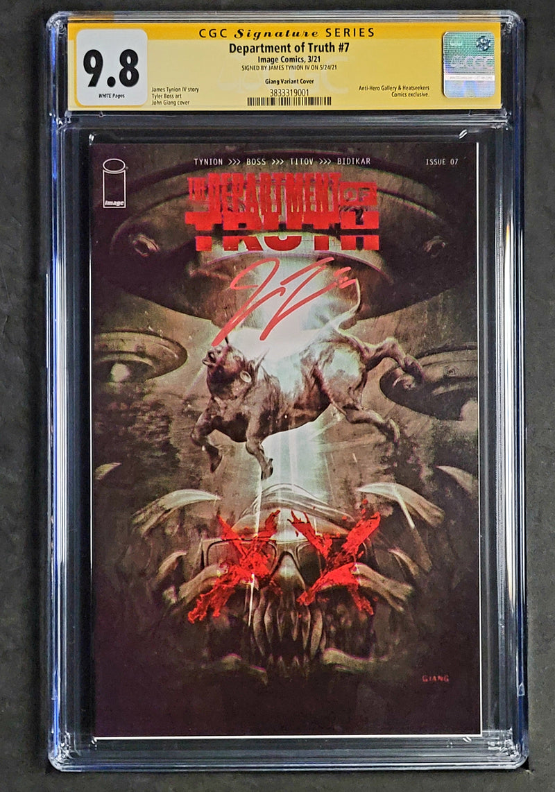 DEPARTMENT OF TRUTH #7 CGC SS 9.8 JOHN GIANG TRADE SIGNED BY TYNION