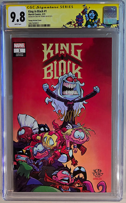 KING IN BLACK #1 CGC SS 9.8 YOUNG COVER SIGNED BY SKOTTIE YOUNG ON 9/22/21