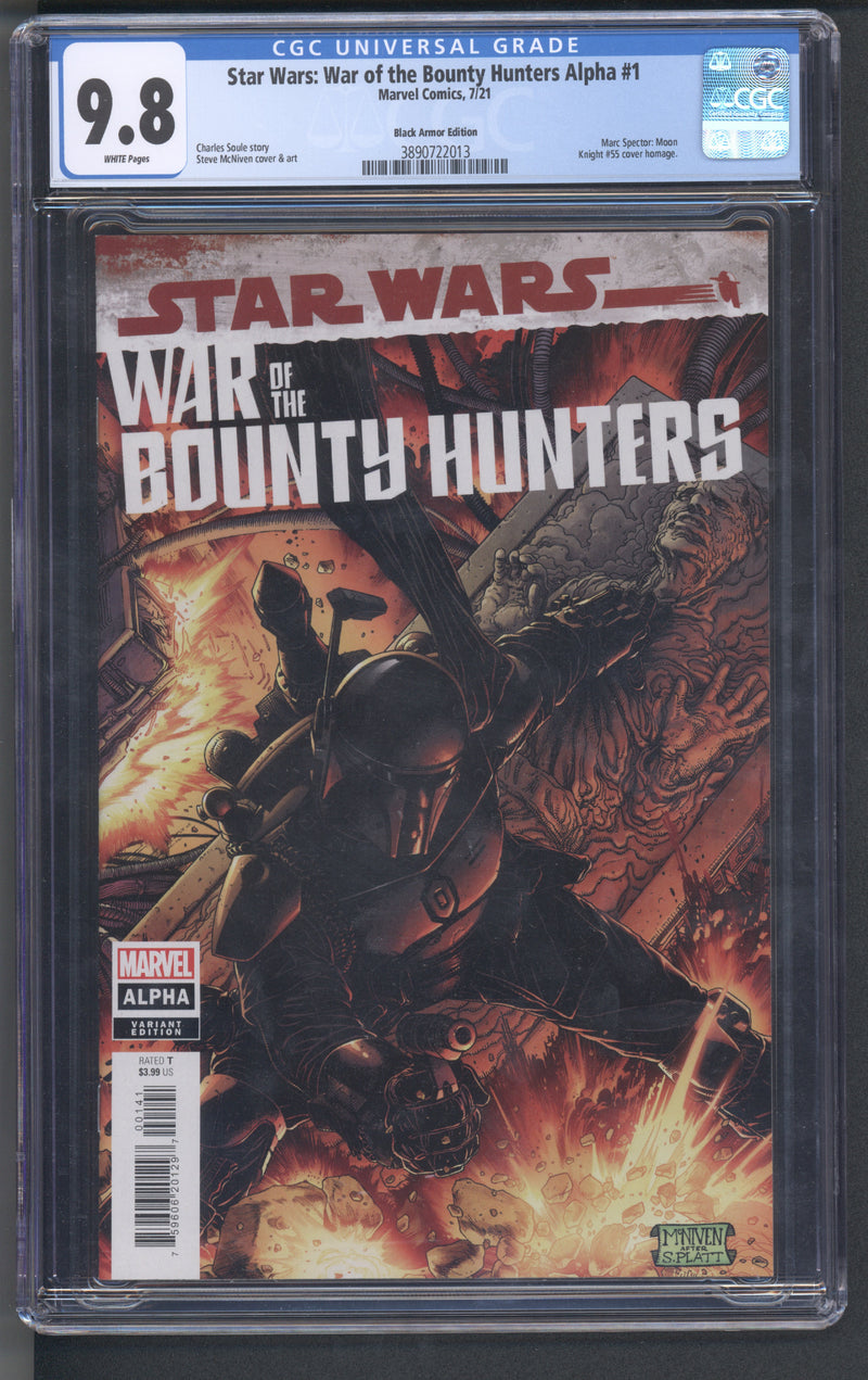 STAR WARS WAR OF THE BOUNTY HUNTERS ALPHA #1 CGC 9.8 BLACK ARMOR EDITION