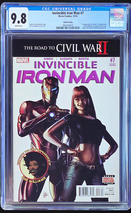 INVINCIBLE IRON MAN #7 CGC 9.8 3RD PRINT 1ST APP OF RIRI WILLIAMS