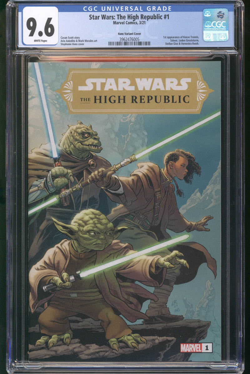 STAR WARS HIGH REPUBLIC #1 CGC 9.6 HANS VARIANT 3/21