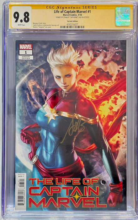 LIFE OF CAPTAIN MARVEL #1 CGC SS 9.8 SIGNED BY ARTGERM VARIANT