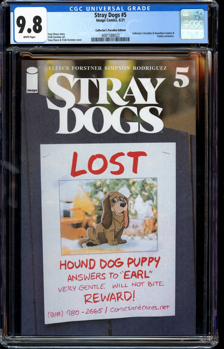 STRAY DOGS #5 CGC 9.8 Photo Variant Cover