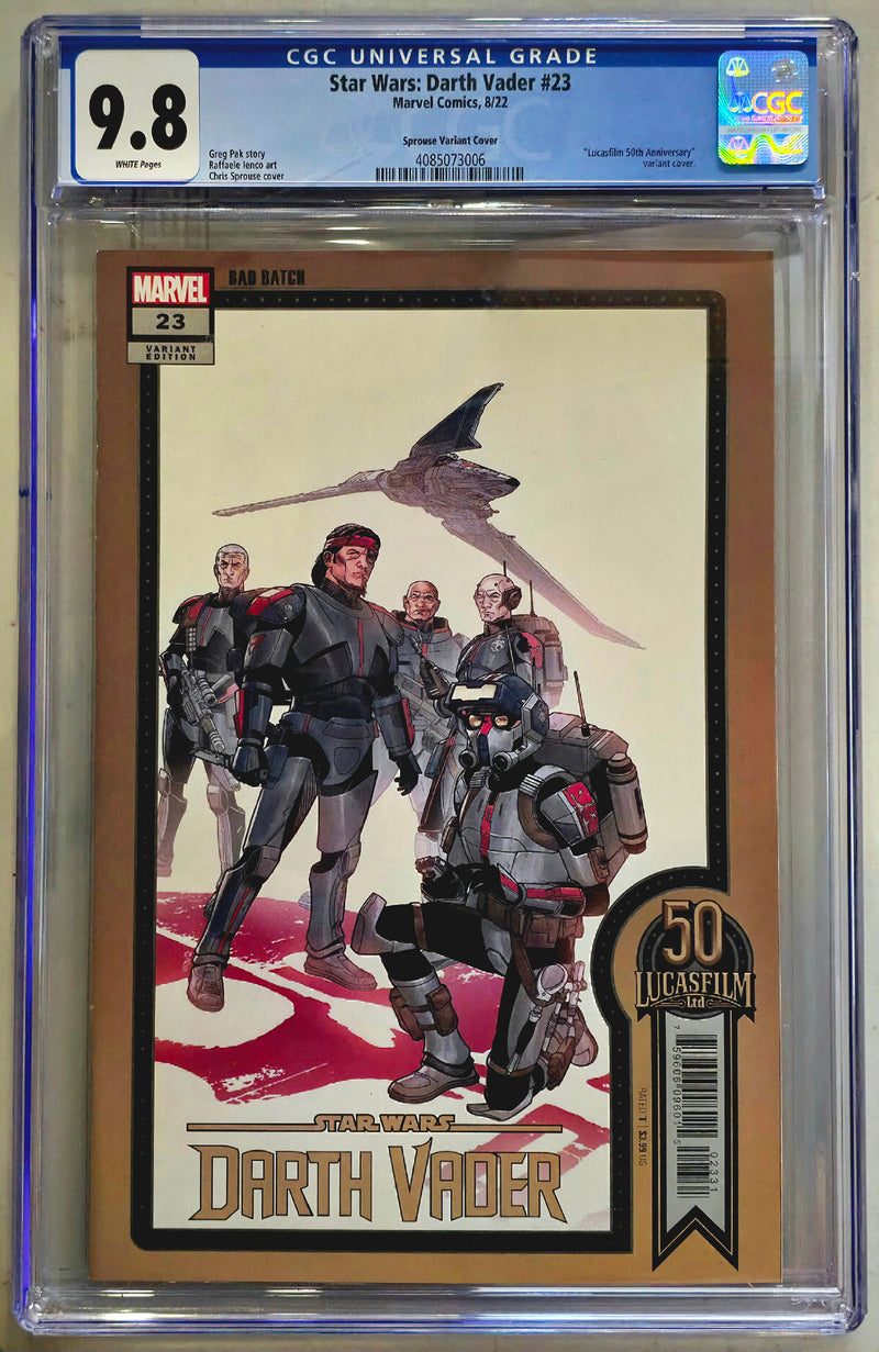 STAR WARS ダース・ベイダー #23 CGC 9.8 バッド・バッチ スプラウス バリアント