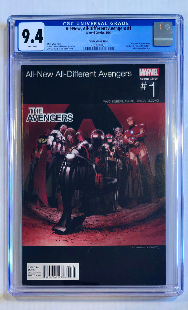 ALL-NEW ALL-DIFFERENT AVENGERS #1 CGC 9.4 ジム・チェン ヒップホップ・バリアントカバー
