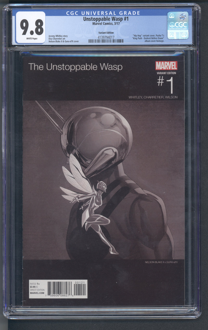 UNSTOPPABLE WASP #1 CGC 9.8 HIP HOP VARIANT PUSHA T'S KING PUSH