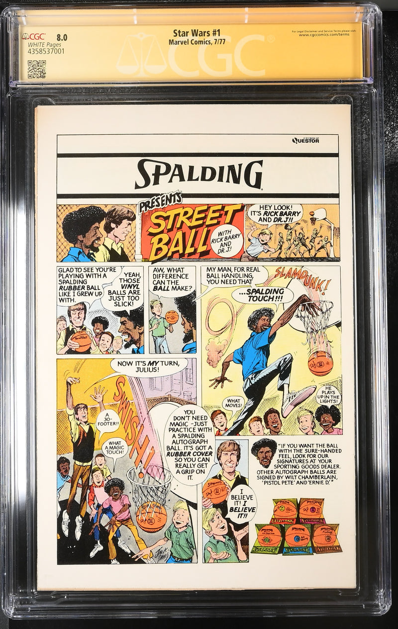 STAR WARS #1 CGC SS 8.0 HOWARD CHAYKIN直筆サイン 1977年7月発行
