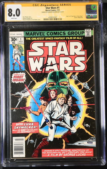 STAR WARS #1 CGC SS 8.0 SIGNED BY HOWARD CHAYKIN 07/77