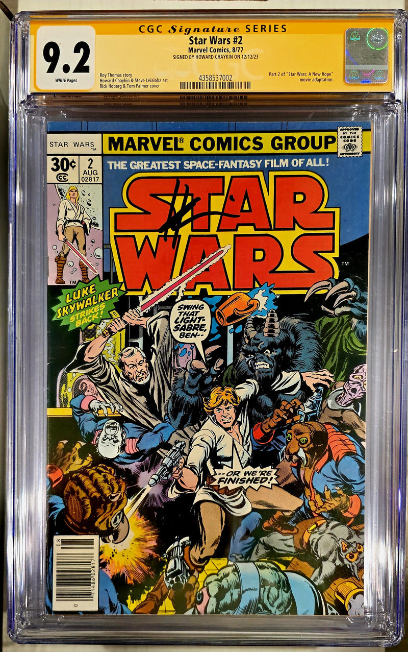 STAR WARS #2 CGC SS 9.2 SIGNED BY HOWARD CHAYKIN 08/77