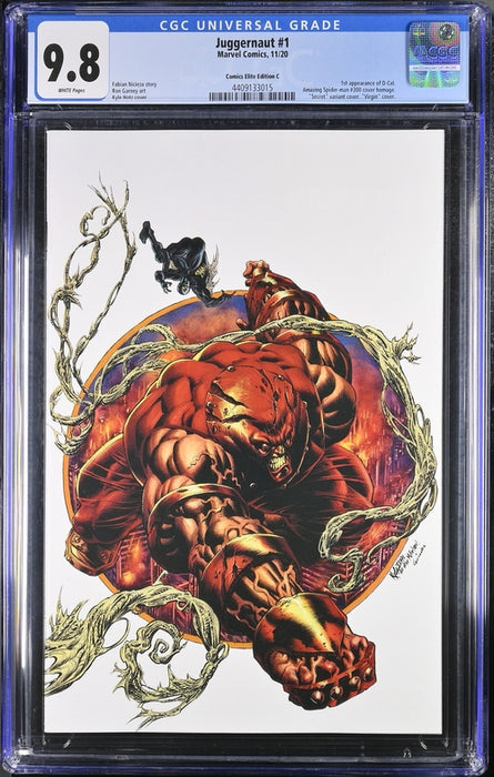 JUGGERNAUT #1 CGC 9.8 HOTZ SECRET WHITE VIRGIN COMICS ELITE EDITION C