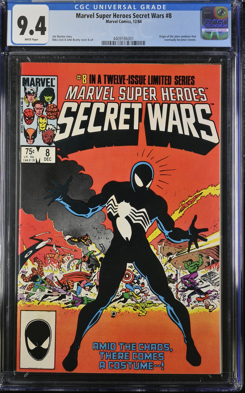 MARVEL SUPER HEROES SECRET WARS #8 CGC 9.4 ヴェノムの起源