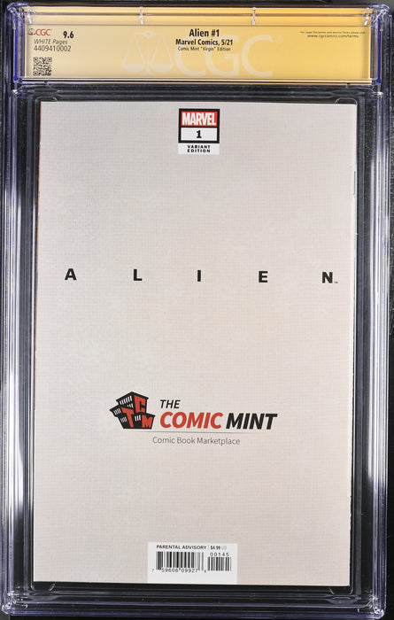 ALIEN #1 CGC SS 9.6 QUAH COVER SIGNED & QUOTE BY " VASQUEZ " FROM THE MOVIE QUAH VARIANT