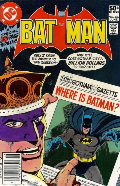 BATMAN #336 NEWSSTAND EDITION 1981