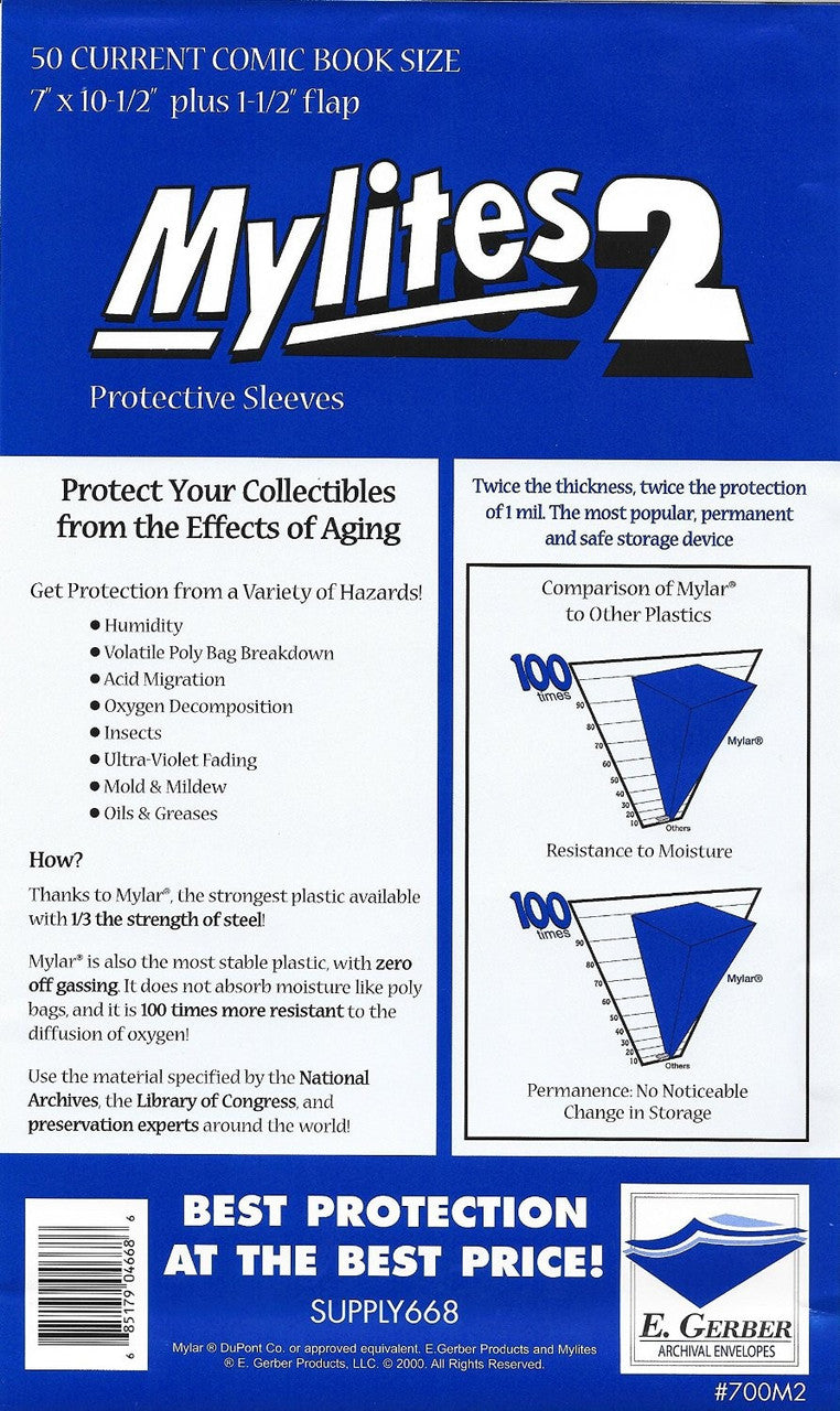 MYLAR 2mm Comic Bag Current Size
