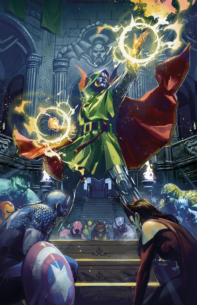 ONE WORLD UNDER DOOM #1 BEN HARVEY VIRGIN VARIANT