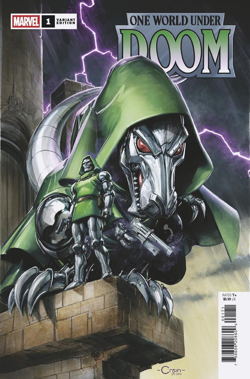ONE WORLD UNDER DOOM #1 CLAYTON CRAIN DOOMASAUR VAR