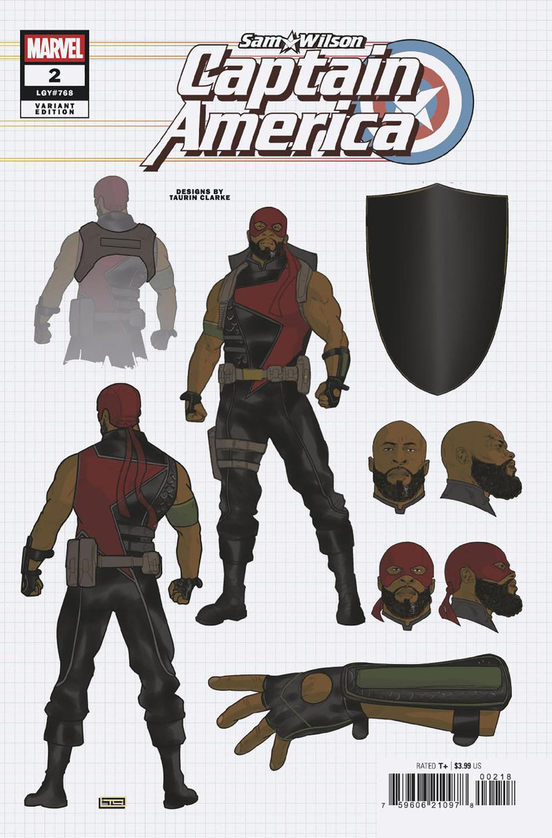 SAM WILSON, CAPTAIN AMERICA #2 TAURIN CLARKE DESIGN VARIANT