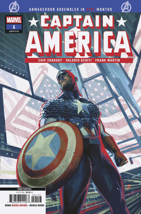 CAPTAIN AMERICA #1 BEN HARVEY 3RD PRINT VARIANT