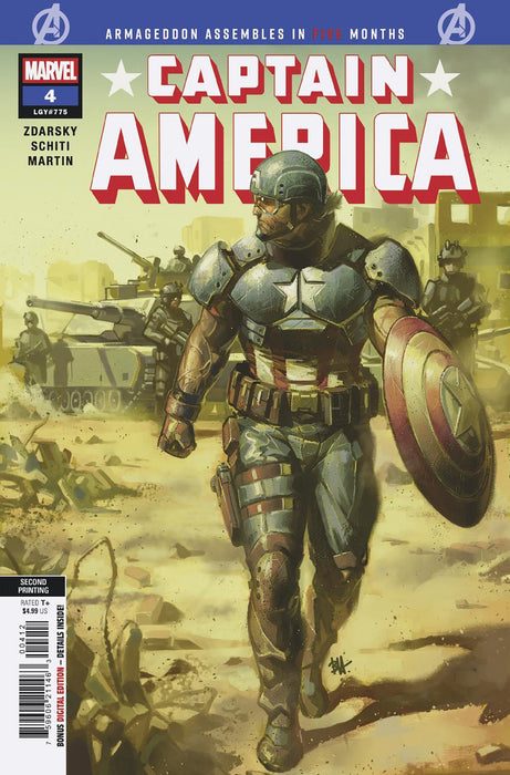CAPTAIN AMERICA #4 BEN HARVEY 2ND PRINT VARIANT
