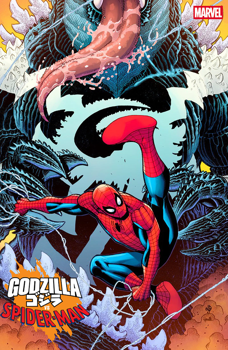 GODZILLA VS. SPIDER-MAN #1 NICK BRADSHAW VENOMIZED GODZILLA VAR