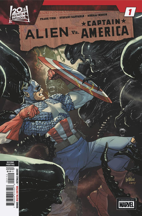 ALIEN VS. CAPTAIN AMERICA #1 LEINIL FRANCIS YU 2ND PRINT VARIANT