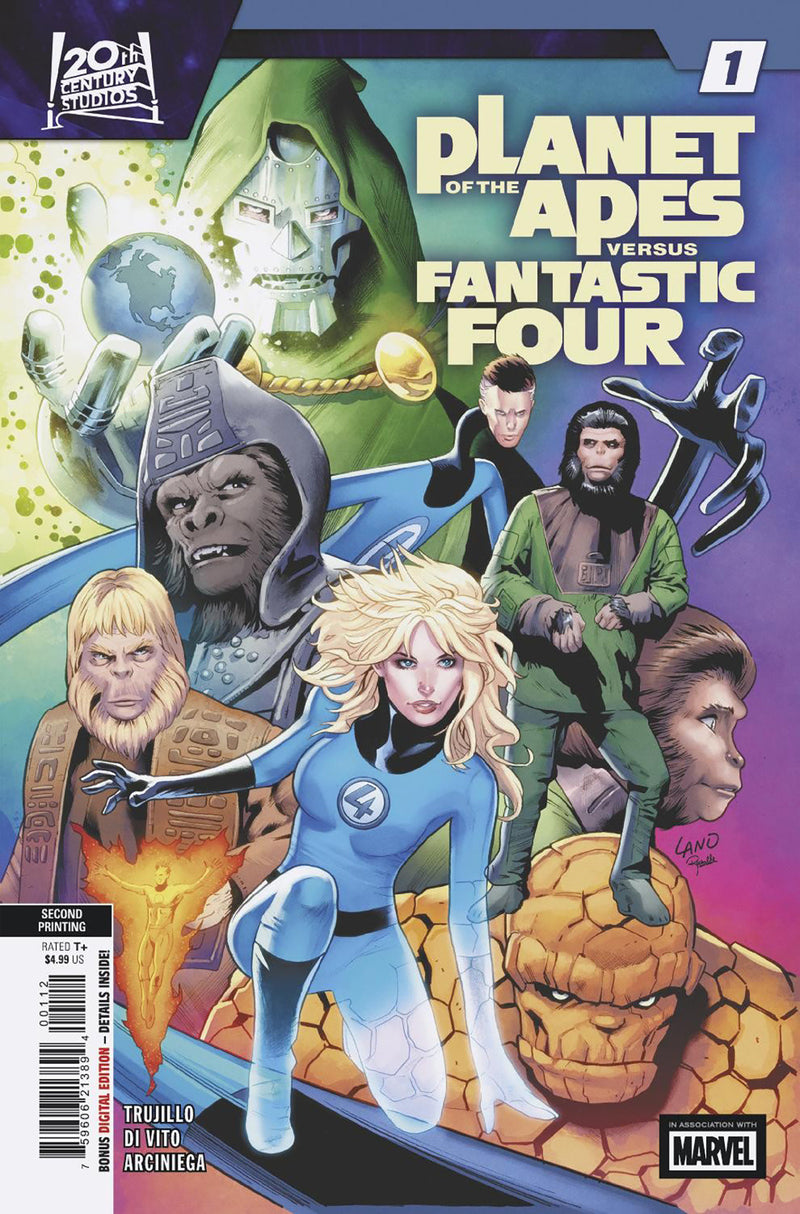 PLANET OF THE APES VS. FANTASTIC FOUR #1 GREG LAND 2ND PRINT VARIANT