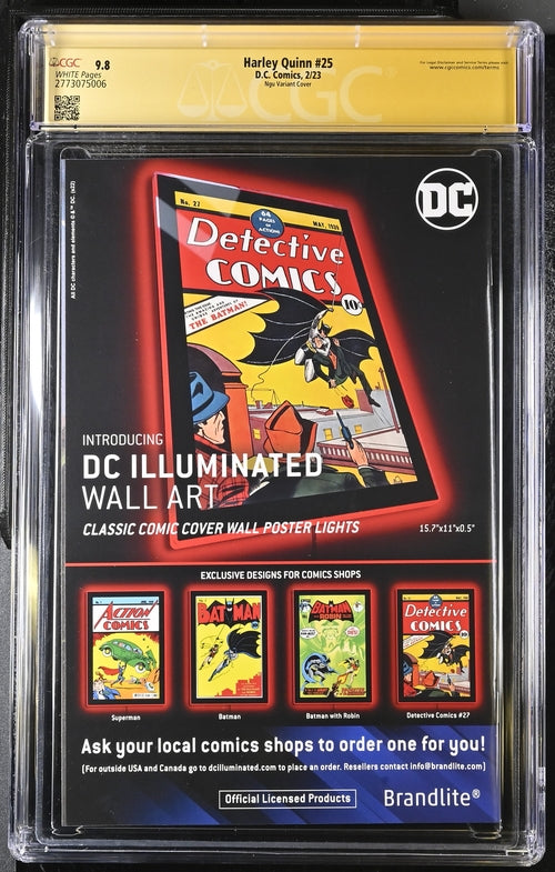 HARLEY QUINN #25 CGC SS 9.8 BATMAN / SPAWN VARIANT SIGNED BY KAEL NGU ON 6/10/23