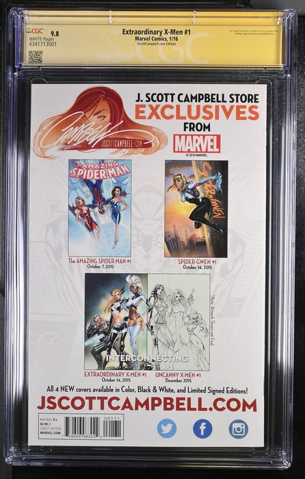 Extraordinary X-Men #1 CGC SS 9.8 Signed by J. Scott Campbell