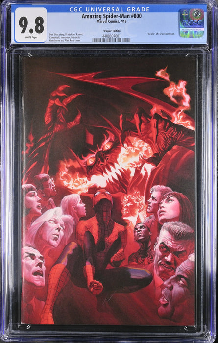 AMAZING SPIDER-MAN #800 CGC 9.8 ALEX ROSS VIRGIN