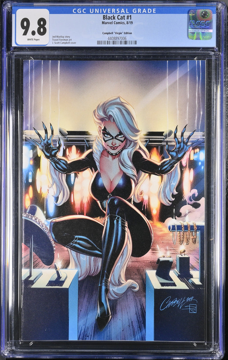 BLACK CAT #1 CGC 9.8 J SCOTT CAMPBELL VIRGIN 1:500 RATIO VOL. 1 2019