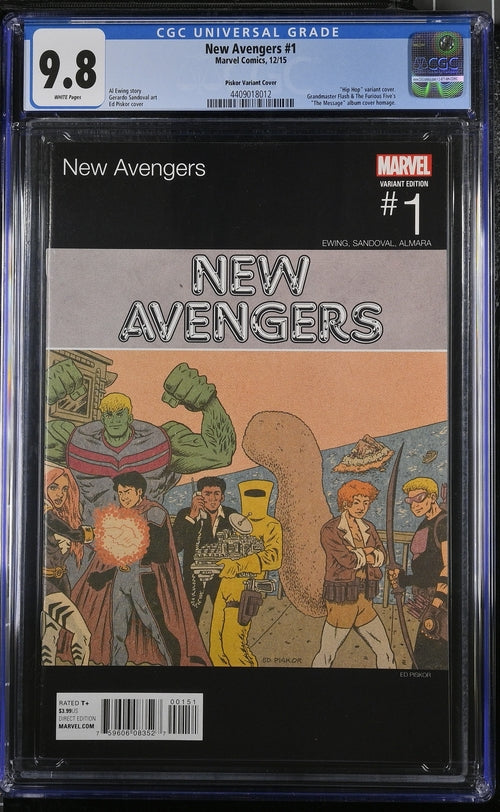 New Avengers #1 CGC 9.8 エド・ピスカー HIP HOP HOMAGE COVER