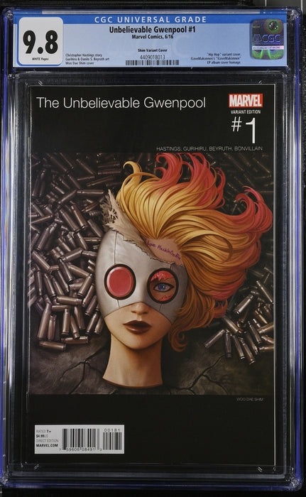 Unbelievable Gwenpool #1 CGC 9.8 SHIM HIP HOP HOMAGE COVER 4/16