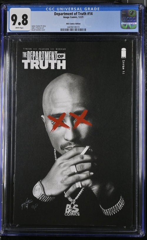 Department of Truth #14 CGC 9.8 DAVID SANCHEZ COVER Tupac Shakurバリアント