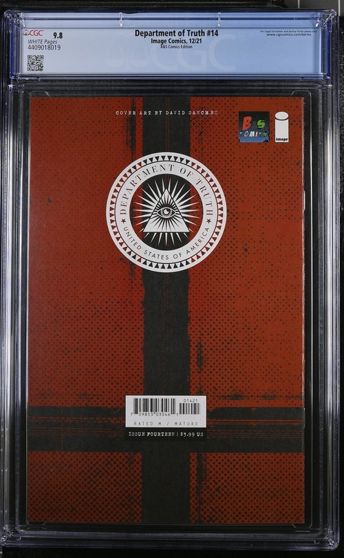 Department of Truth #14 CGC 9.8 DAVID SANCHEZ COVER Tupac Shakurバリアント