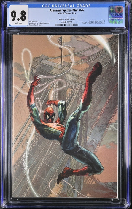 AMAZING SPIDER-MAN #26 CGC 9.8 1:100 BIANCHI VIRGIN 2023