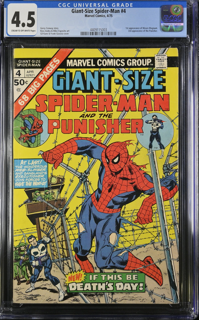 GIANT-SIZE SPIDER-MAN #4 CGC 4.5 4/75