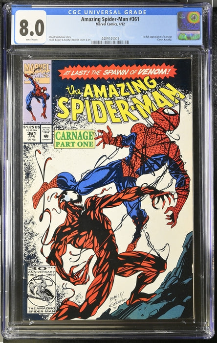 AMAZING SPIDER-MAN #361 CGC 8.0 4/92
