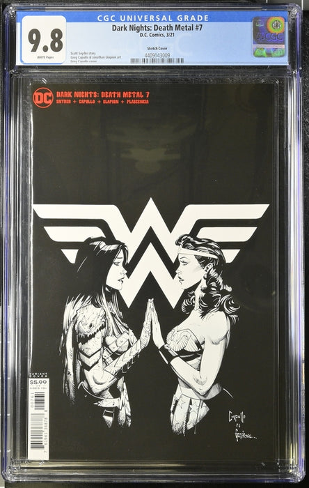 DARK NIGHTS DEATH METAL #7 CGC 9.8 CAPULLO SKETCH COVER