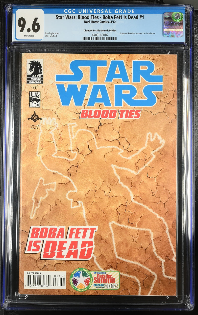 STAR WARS BLOOD TIES BOBA FETT IS DEAD #1 CGC 9.6 DIAMOND RETAIL SUBMIT EDITION 2012
