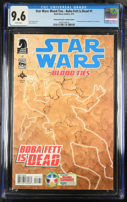 STAR WARS BLOOD TIES BOBA FETT IS DEAD #1 CGC 9.6 DIAMOND RETAIL SUBMIT EDITION 2012