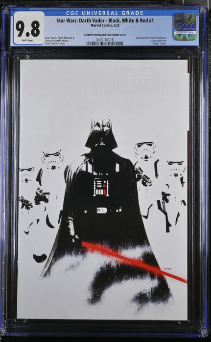 STAR WARS DARTH VADER BLACK, WHITE & RED #1 CGC 9.8 2ND PRINT ANDREWS VARIANT COVER