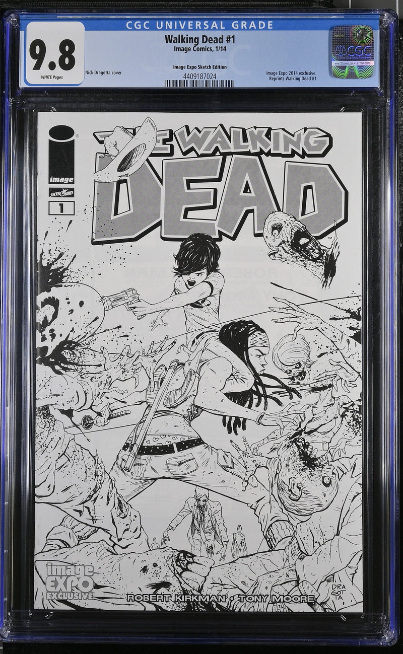 WALKING DEAD #1 CGC 9.8 IMAGE EXPO SKETCH EDITION 2014