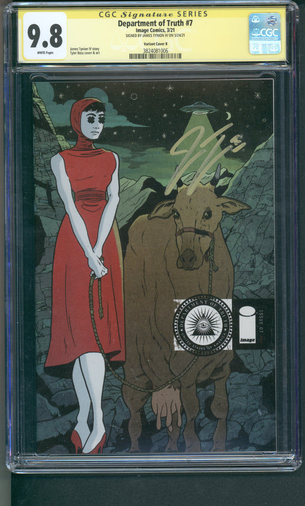 Department of Truth #7 CGC SS 9.8 Tyler Boss Cover SIGNED BY JAMES TYNION IV