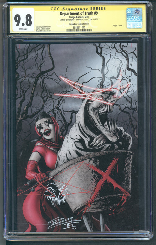 Department of Truth #9 CGC SS 9.8 Hawg Jaw SIGNED & SKETCH by BRIAN SILVERBAX 015