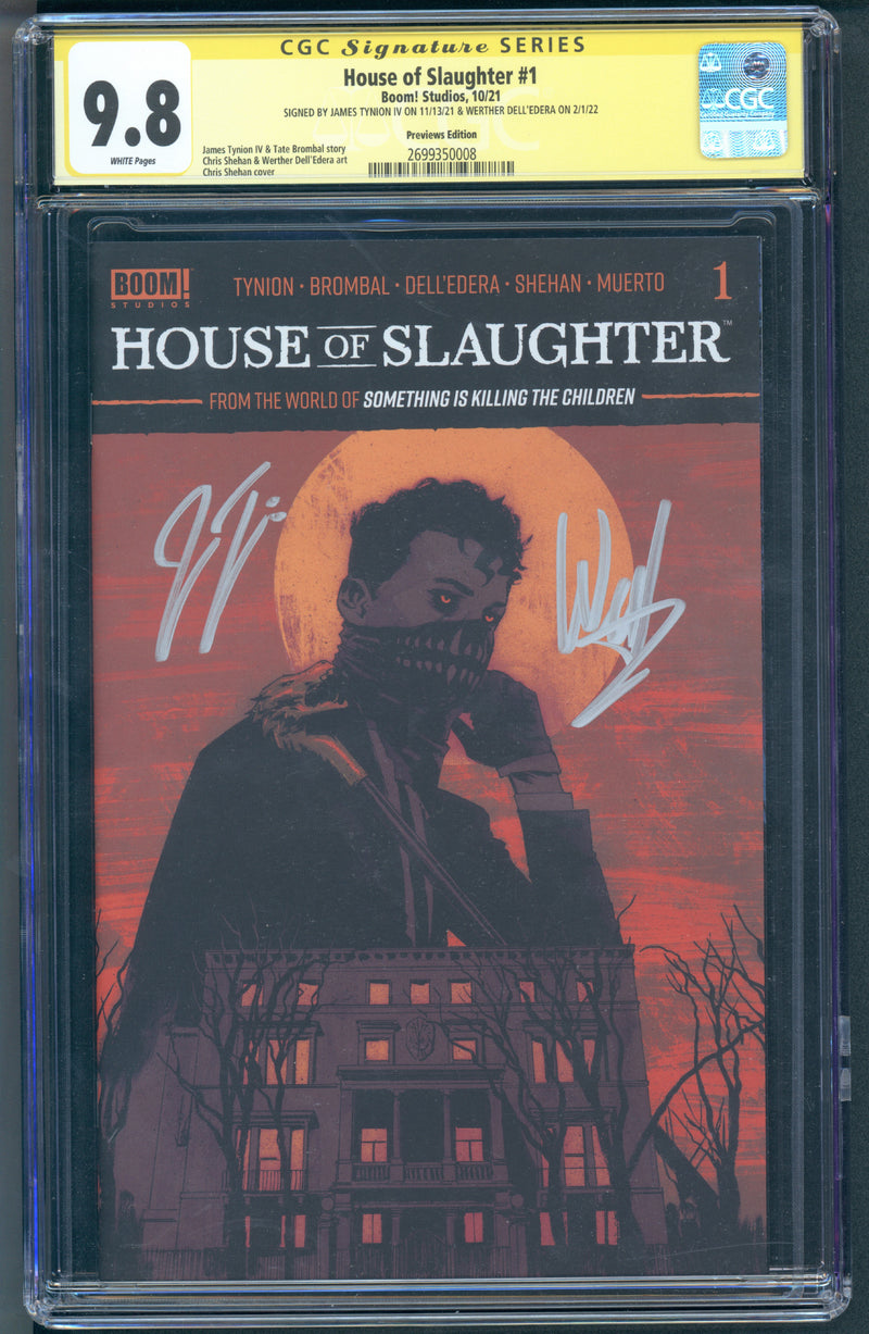 HOUSE OF SLAUGHTER #1 CGC SS 9.8 SIGNED BY JAMES TYNION IV ON 11/13/21 & WERTHER DELL'EDERA ON 2/1/22